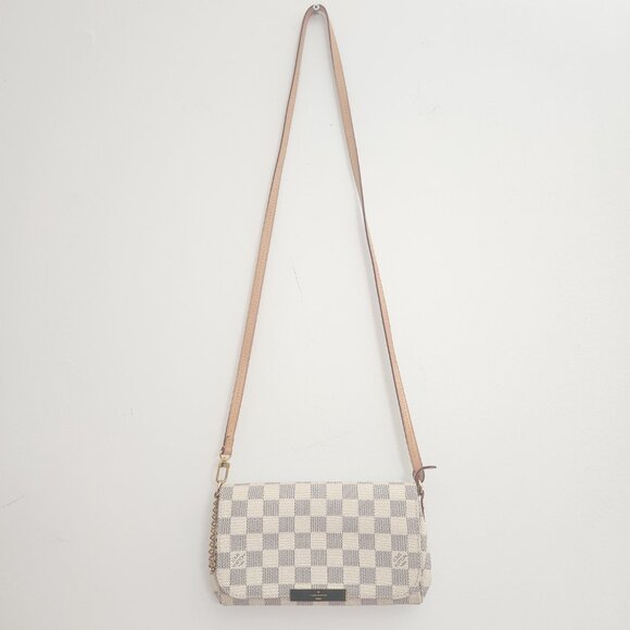 LOUIS VUITTON Favorite PM Crossbody Clutch Damier Azur White N41277 Dust Bag Box - Picture 2 of 15